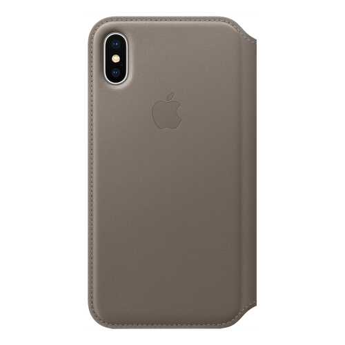 Чехол Apple Leather Folio Taupe MQRY2ZM/A для iPhone X в Ростелеком