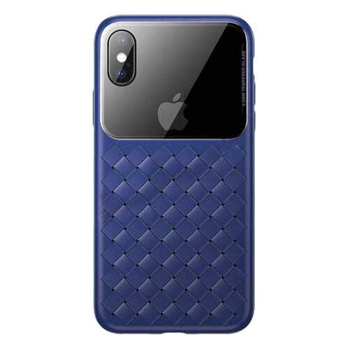 Чехол Baseus Glass & Weaving (WIAPIPH65-BL03) для iPhone Xs Max (Blue) в Ростелеком