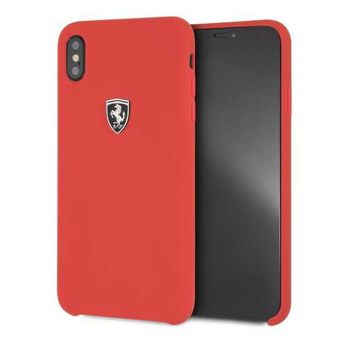 Чехол Ferrari Silicone Collection Silver Logo для Apple iPhone XS Max Red в Ростелеком