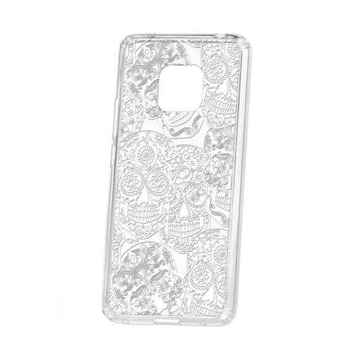 Чехол Kruche Huawei Mate 20 Pro Print Skull White в Ростелеком