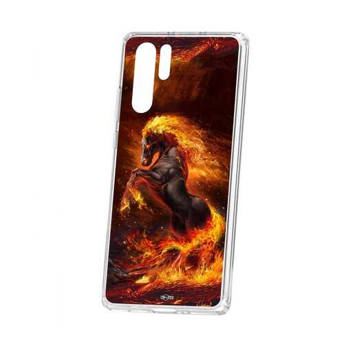 Чехол Kruche Huawei P30 Pro Print Конь огонь в Ростелеком