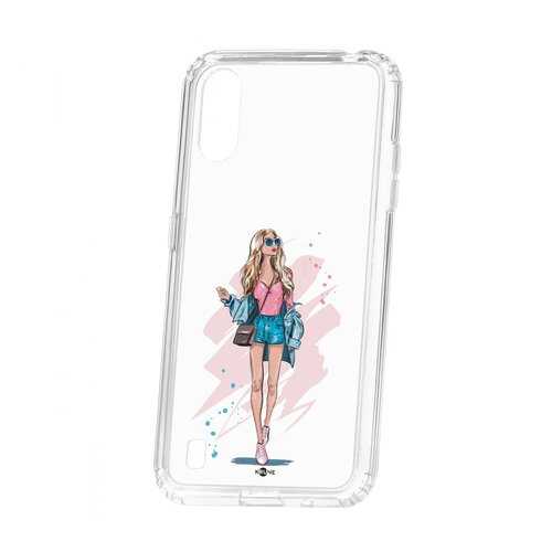Чехол Kruche Samsung Galaxy A01/A015 Print Fashion Girl в Ростелеком