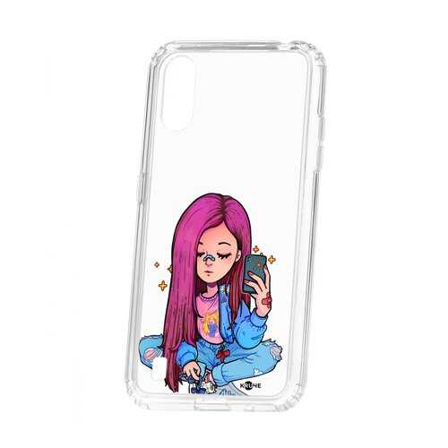 Чехол Kruche Samsung Galaxy A01/A015 Print Pink Hair в Ростелеком