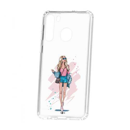 Чехол Kruche Samsung Galaxy A21 Print Fashion Girl в Ростелеком