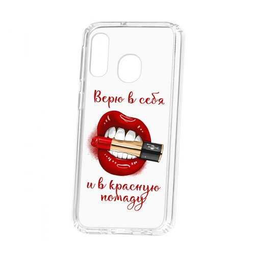 Чехол Kruche Samsung Galaxy A40 Print Red lipstick в Ростелеком