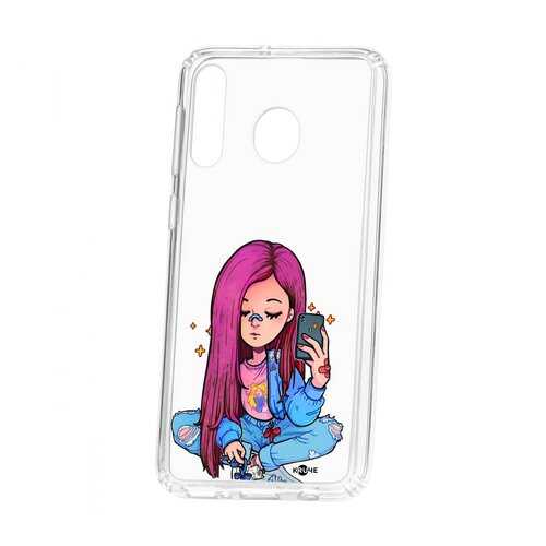 Чехол Kruche Samsung Galaxy M30 Print Pink Hair в Ростелеком