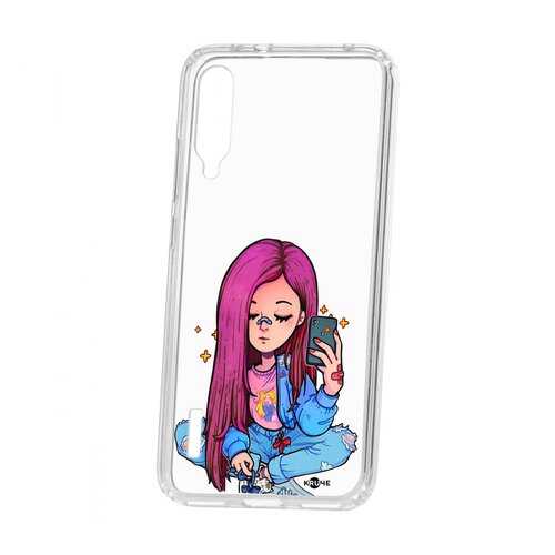 Чехол Kruche Xiaomi Mi A3 Print Pink Hair в Ростелеком