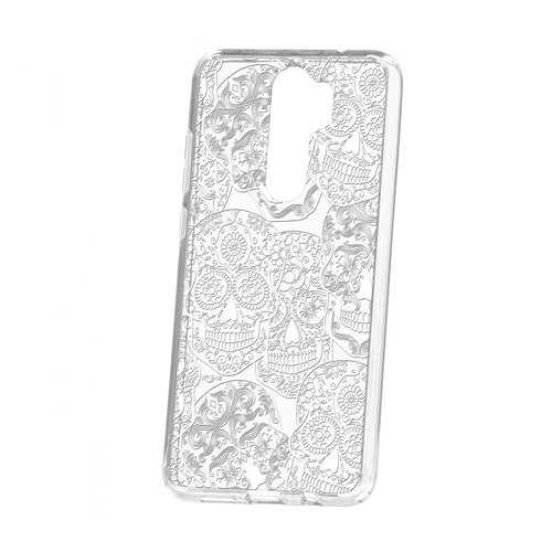 Чехол Kruche Xiaomi Redmi Note 8 Pro Print Skull White в Ростелеком