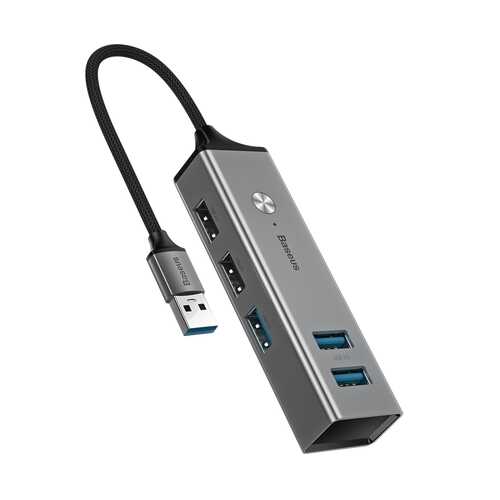 Адаптер Baseus Cube USB to USB3.0*3+USB2.0*2 HUB Adapter Dark Gray в Ростелеком