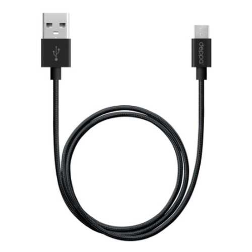 Дата-кабель USB - micro USB, алюминий/нейлон, 1,2м, черный, Deppa в Ростелеком