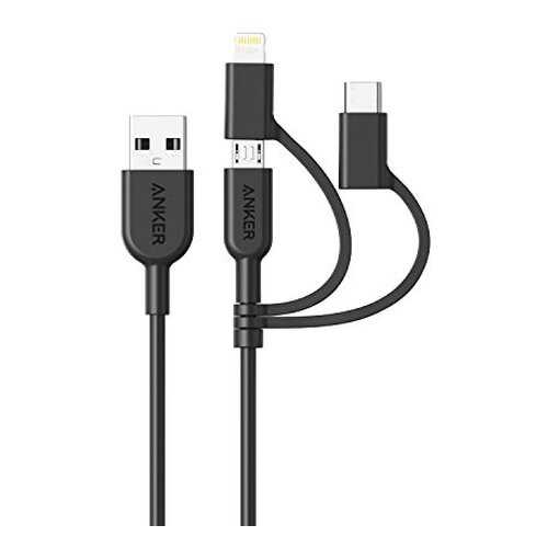 Кабель Anker powerline II USB-A to 3 in 1 charging cable Black в Ростелеком