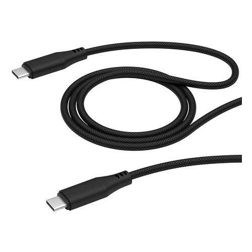 Кабель DEPPA USB-C - USB-C, 5A, 100W, 1м, ткань, черный/72284 в Ростелеком