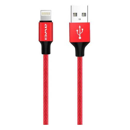 Кабель lightning, 2A, 1м., металл/текстиль, красный, CL-60-RED, AWEI в Ростелеком