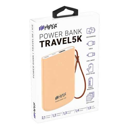 Внешний аккумулятор HIPER TRAVEL 5K Peach, 5000 mAh, розовый в Ростелеком