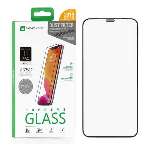 Защитное стекло AMAZINGthing SupremeGlass Dust Filter Black 0.3mm для Apple iPhone X в Ростелеком